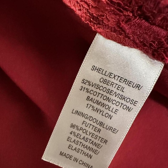 Adrianna Papell Red Lace Pencil Sleevless Dress medium (med) size 10 - Picture 7 of 8